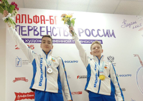 Красноярские гимнасты завоевали золото и серебро первенства страны